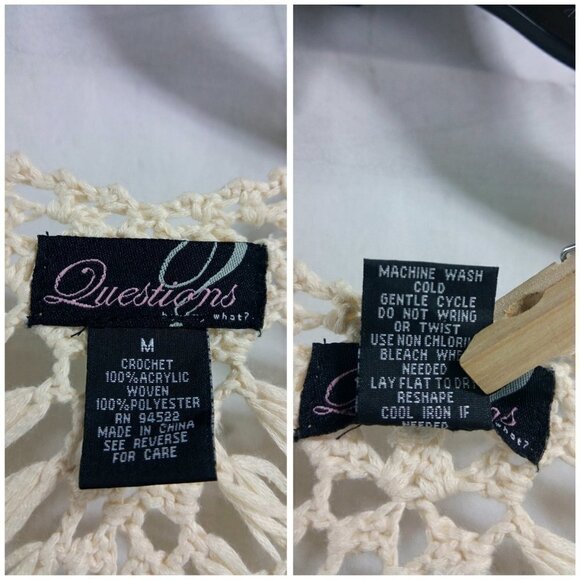 Questions Ivory Crochet Cardigan - Picture 5 of 13